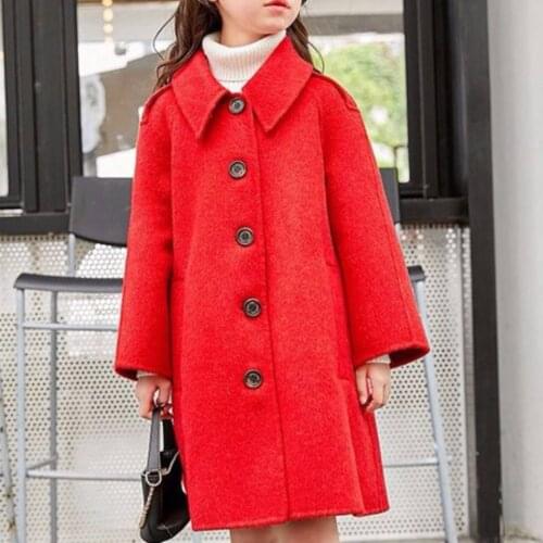 New Style 2019 Warm Woolen Jackets For Girls Fashion Coats Children Clothing Autumn Winter Baby Girls Clothes Outerwear Coat