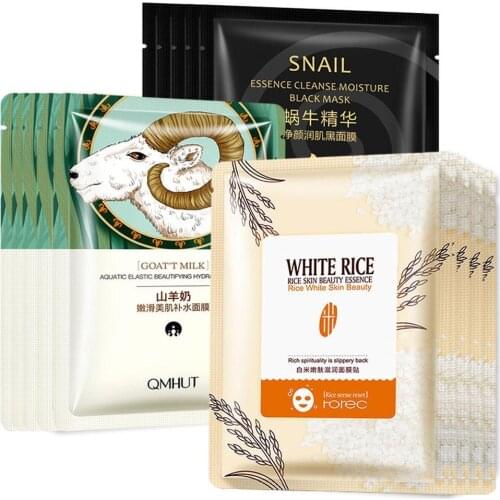 White Rice Essence Mask Rejuvenation Moisturizing Cleansing Hydratant Oil-control Whitening Anti-Aging Acne Treatment