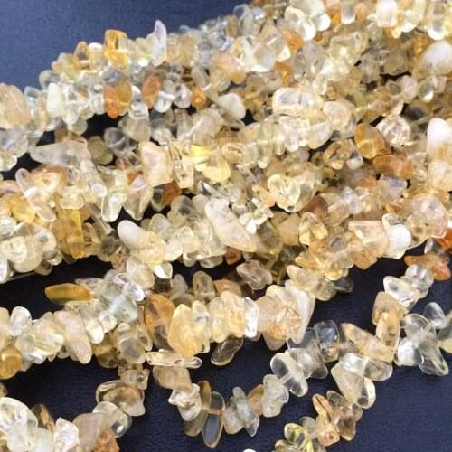 Fashion Yellow crystal irregular gravel stone 5-7mm loose spacers accessories beads diy jewelry making findings 32inch B595