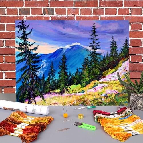 Landscape After The Thunderstorm Printed Canvas 11CT Cross-Stitch Embroidery Set DMC Threads Knitting Sewing Sales
