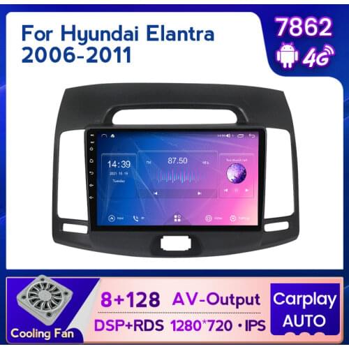 NaviFly Android10 4GLTE 6+128G 1280*720QLED screen Car GPS Navigation Player For Hyundai Elantra 4 HD 2006 - 2010 Octa Core