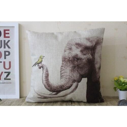 Elephant pillow cover, European court style animal cartoon Elephant bird throw pillow case pillowcase wholesale