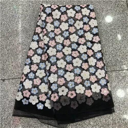 Wholesale Price High Quality Sequins Lace Fabric Embroidery Tulle Lace Trim Party Dress For African Lace Fabric