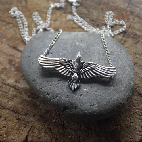 Celtic Raven Pagan Viking Norse Animal Birds Pagan Flying crow Pendant Necklace
