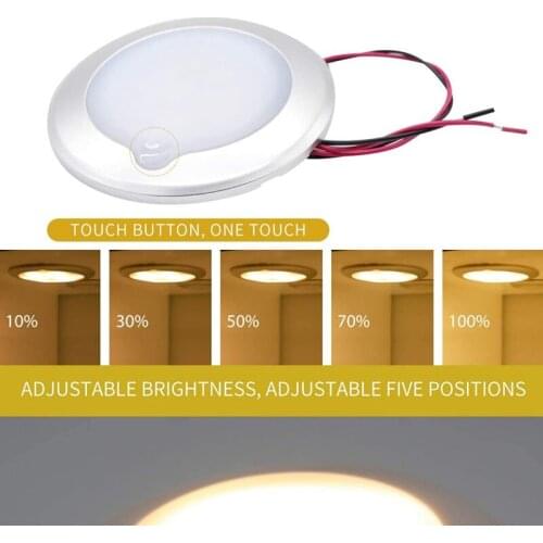IP67 LED Panel Ceiling Light Surface Mount 9-30V DC for RV Motorhome Camper Caravan Marine (Warm White) (5.9 Inch)