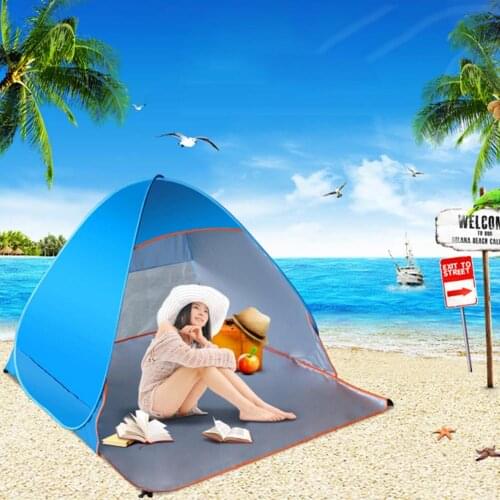 Beach Tent Waterproof 2 Persons Camping Tent Instant Pop Up Open Anti UV Awning Tents Outdoor Sunshelter Awning
