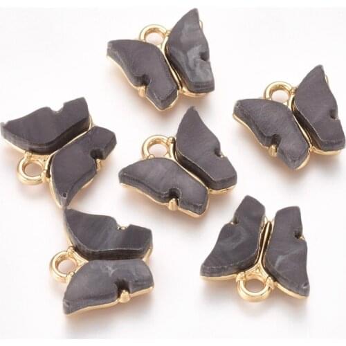 10pcs Acrylic Butterfly Pendants For necklace jewelry making DIY Accessories 12.2x14.2x3.2mm, Hole: 1.8mm