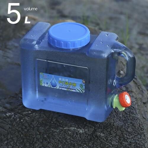 5L Outdoor Self-driving Water Bucket Portable Tank Container with Faucet for Camping Survival Applicable Water Bottle Container