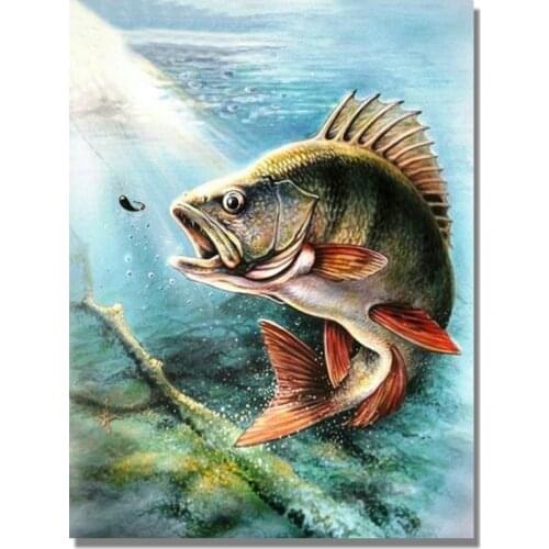 Full Round/Square Diamond Embroidery Cross Stitch Fishermen 5D DIY Diamond Painting Fishing Boat Full Drill Diamond Mosaic Fish