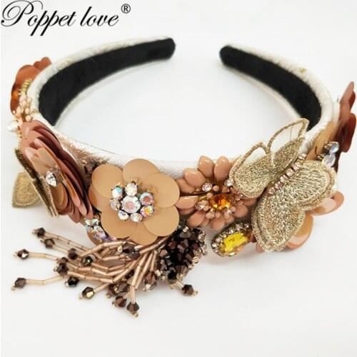 Gift For Mother/Girl friend Quality full Crystal Hair Bands Belt Bow Sequined flowers Rhinestone Headband Fringe Hairbands