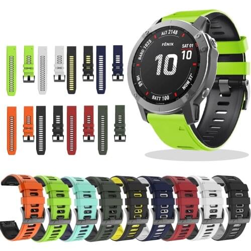 22 26mm Smart Watch Band Straps For Garmin Fenix 6 6S 6X Pro 5X 5 5S Plus 3HR 935 945 Quick Release Wristband Silicone Bracelet