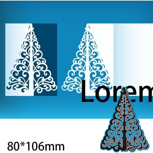 80*106mm Hollow Christmas Tree Decor Cutting Metal Dies New Stencils DIY Scrapbooking Paper Cards Craft Making Craft Decoration