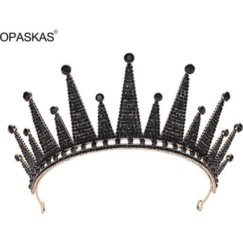 Korean Style Luxurious Baroque Rhinestone Bride Big Crown Princess Tiara Bridal Wedding Hair Accessories PT