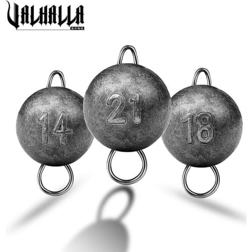 VALHALLA 50PCS Jig Head Fishing Sinker 3-21G Soft Lure for Hook Fishing Accessories Connector Ball Bearing Snap Rolling Beads