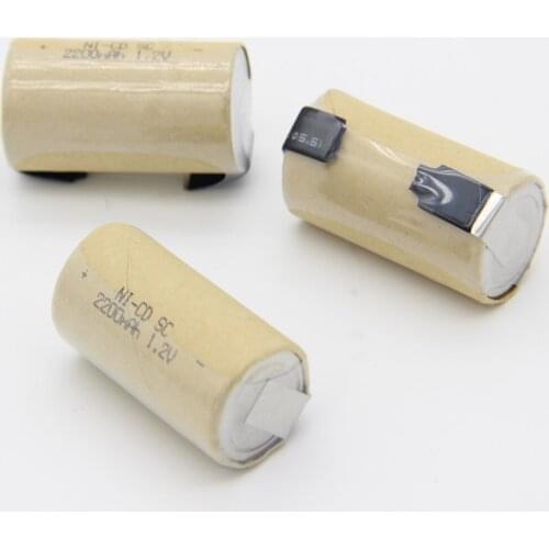 Welding tabs 2200mAh akkus sub C battery SC batteries flat top 1.2V soldering tape NICD for cordless drills for USAG for B&D