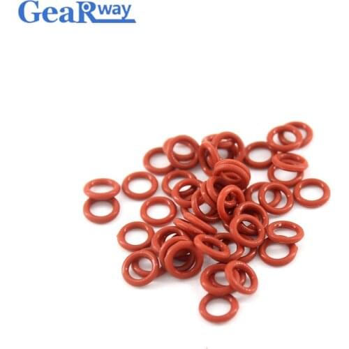 Gearway 2mm CS O Ring Seal Gasket Red Silicon O Type Ring 6/7/8/9/10/19/20mm OD VMQ 55SH Hardness O Ring Seal Washer