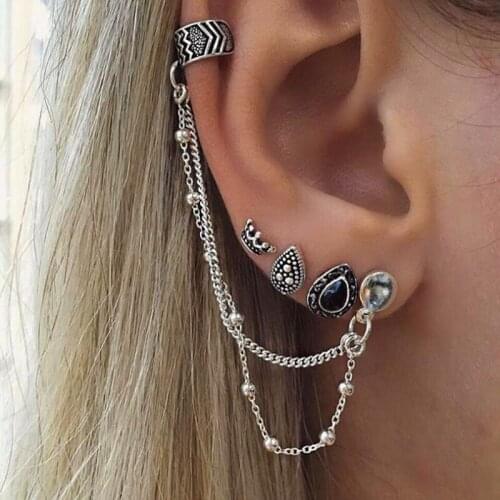 Vintage Punk Jewelry Beach Vintage Silver Color Starfish Shell Earring Sets For Women Stud Earrings Clip CE564
