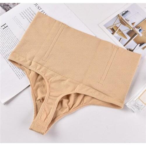 High Waist Womens G-string Slimming Panties Sexy Underwear Lingerie Ladies Solid Color Thong Underpanties Plus Size 3XL