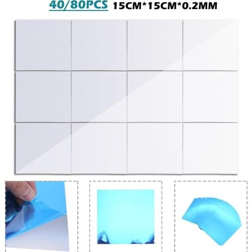 40/80Pcs 15cm*15cm*0.2mm Square Adhesive Mirror Stickers DIY Self-adhesive Mirrors Home Living Room Decors Supplies