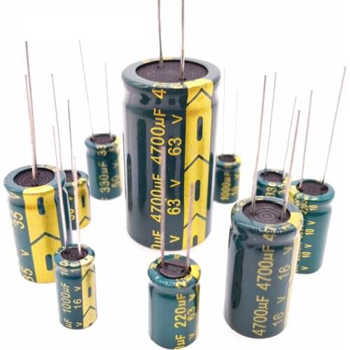 100PCS 35V 470UF 470UF 35V fHigh frequency low resistance Electrolytic Capacitors Size:10*13 10*17 new