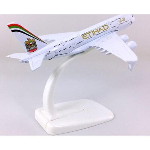 14CM Alloy Diecast Aircraft 1:400 Airbus A380 model ETIHAD airplanes with base airplane collectible display toy collection Gift