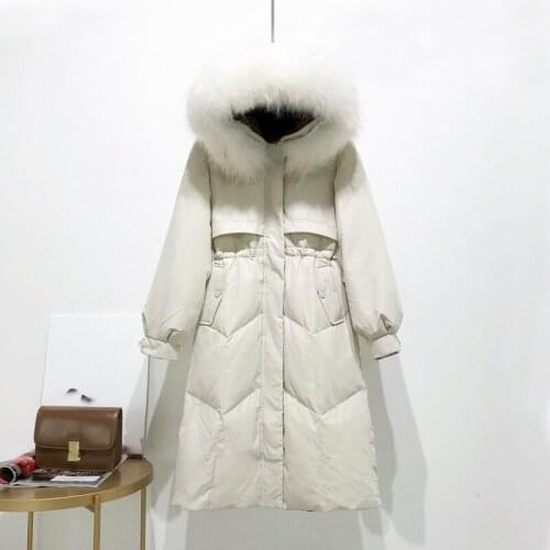 2019 explosion models large fur collar white duck down winter down jacket