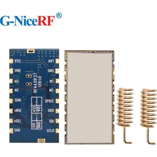 5pcs/lot RF4432F27 500mW SPI Interface Embedded Anti-interference FSK/GFSK/OOK 915MHz Transceiver Module With Antenna