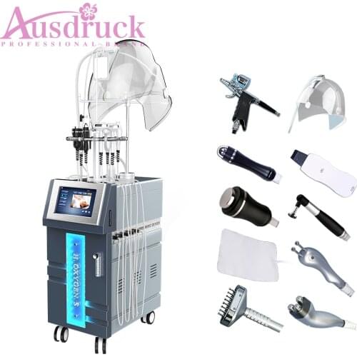98% Pure Oxygen Water Spa Ultrasound Photon PDT Led Facial Mask Therapy Mask RF Skin scrubber Beauty Equipment Facial