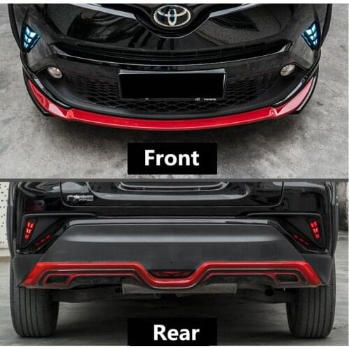 ABS Paint Front + Rear Bumper Protector Guard Skid Plate Fit For Toyota C-HR CHR 2016 2017 2018 2019
