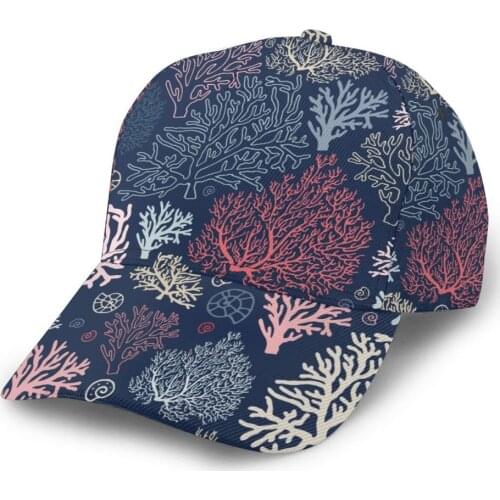 CINESSD 2020 Summer New Unisex Outdoor Sport Sunscreen Baseball Hat Running Visor Cap Ocean World Corals And Shells