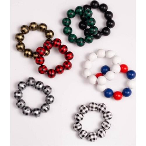 Colorful Wood Bead Napkin Rings Rustic Wall Hanging Decor Weddings Home Decor Napkin Buckle European style