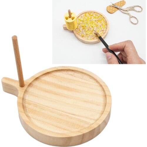 Wooden Bead Loom Kit Round Weaving Beading Beads DIY Knitting Machine Board Tray