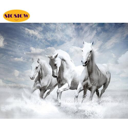 Diy Diamond Painting Horses Running Cross Stitch Diamond Embroidery Rhinestones Horse Crystal Bead Picture Kits Home Decoration