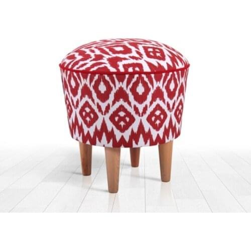 Lorence Home Cor Pouf Beech Leg Cotton-Velvety Fabric Suitable for Everyday Use Free Fast Shipping From Turkey