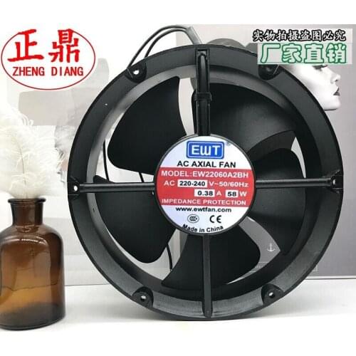 EWT EW22060A2BH Server Cooling Fan AC 220V 0.38A 220x220x60mm 2-Wire