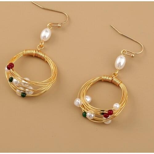 French Fashion Simple Handmade Pearl Earrings Charm Womens Earrings Wedding Party Jewelry Accessories Birthday Gift