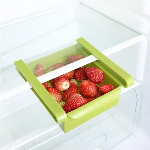Refrigerator Adjustable Stretchable Plastic Organizer Drawer Basket Refrigerator Drawers Fresh Spacer Layer Food Storage Rack