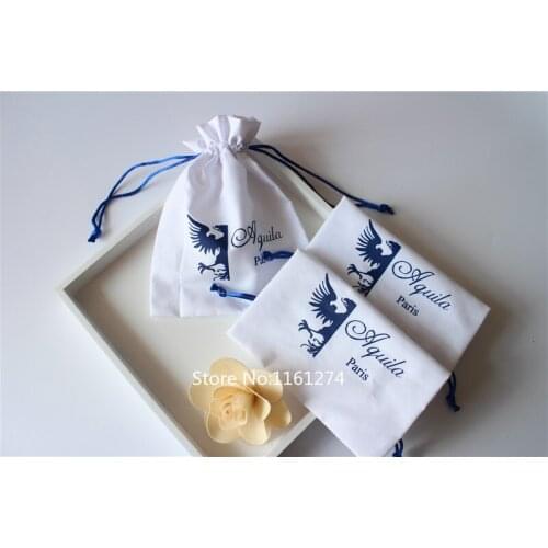 Customized cotton pouch white cotton bag with own logo pouch gift bags