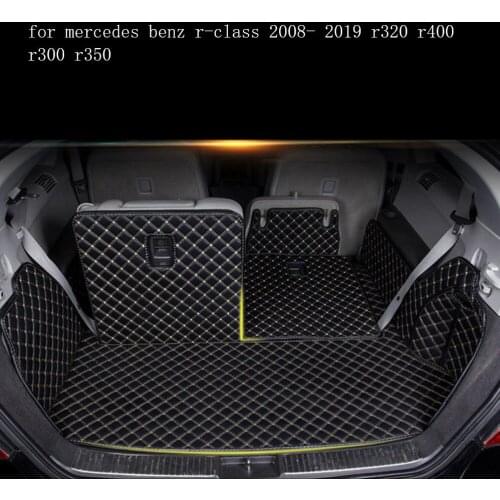 Fiber leather car trunk mat for mercedes benz r-class 2008- 2019 r320 r400 r300 r350 car accessories