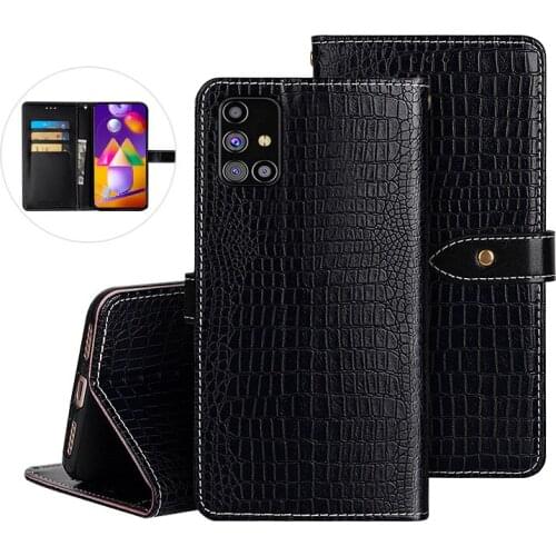 Leather Case For Samsung Galaxy M31S 6.5" Coque Crocodile Pattern Case Flip Cover Wallet For Samsung M31s Shell Fundas Etui Bags