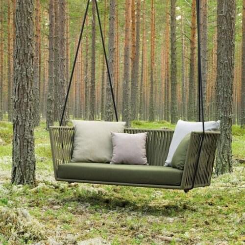 Creative Rattan Outdoor Swing Hanging Basket Garden Balcony Outdoor Single Double Glider Adult Rocking Chair Courtyard