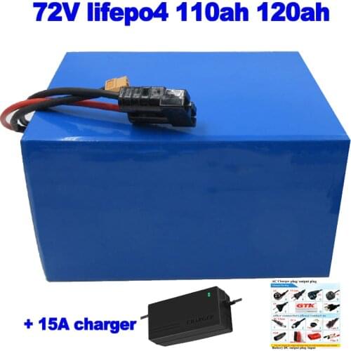 LiFePO4 LFP 72v 110ah 120ah lithium iron phosphate Battery Pack street sweeper EV solar energy forklift marine + 15A charger
