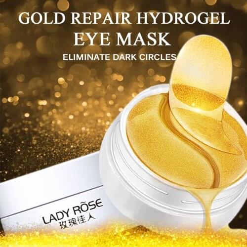 Eye Mask 60pcs Moisturizing Gold Gel Masks Hydrogel Eye Patches Anti-Aging Anti-Puffiness Skin Care Patch