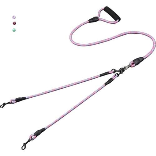 2021 Reflective Heavy Duty Climbing Rope Leash Soft Padded Handle for Medium Large Dog Nylon Rope Training Leash Slip Lead Strap