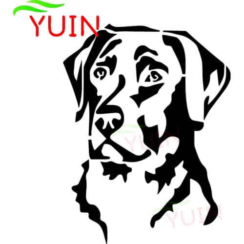 Labrador Retriever Head Dog Pet Car Sticker Fashion Body Decoration PVC Waterproof Sunscreen Decal Black/White/Red/Laser/Silver
