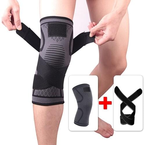 1PC Sports Knee Pads Mens Compression Elastic Bandage Knee Pads Support Fitness Equipment Basketball Volleyball Football Protec