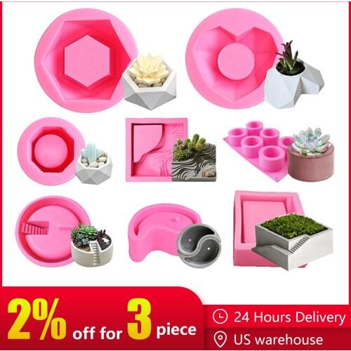 New Silicone Mold Dried Flower Resin Decorative Craft Diy Storage Pen Holder Mould Epoxy Resin Concrete Molds Candle Pot Mold