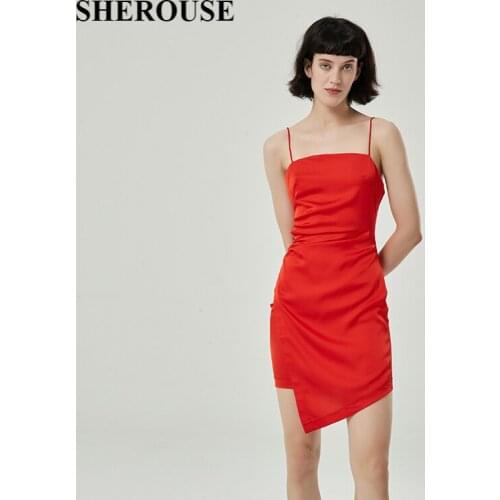 2021 New Women Irregular Dress Pleated Sling Short Dresses Chic Lady Fashion Casual Women Straps