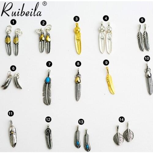 Ruibeila New Feather DIY Accessories-Ethnic Tribal Design-Indian Style-925 Silver Retro-Pendant Jewelry Accessories