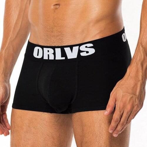 ORLVS Brand 50PC/LOT Wholesale Men Underwear Sexy Boxers Male Panties Mesh Cotton Breathable Men Boxers Comfortable Underpants